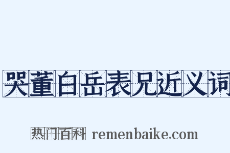 哭董白岳表兄近义词是什么意思的图片